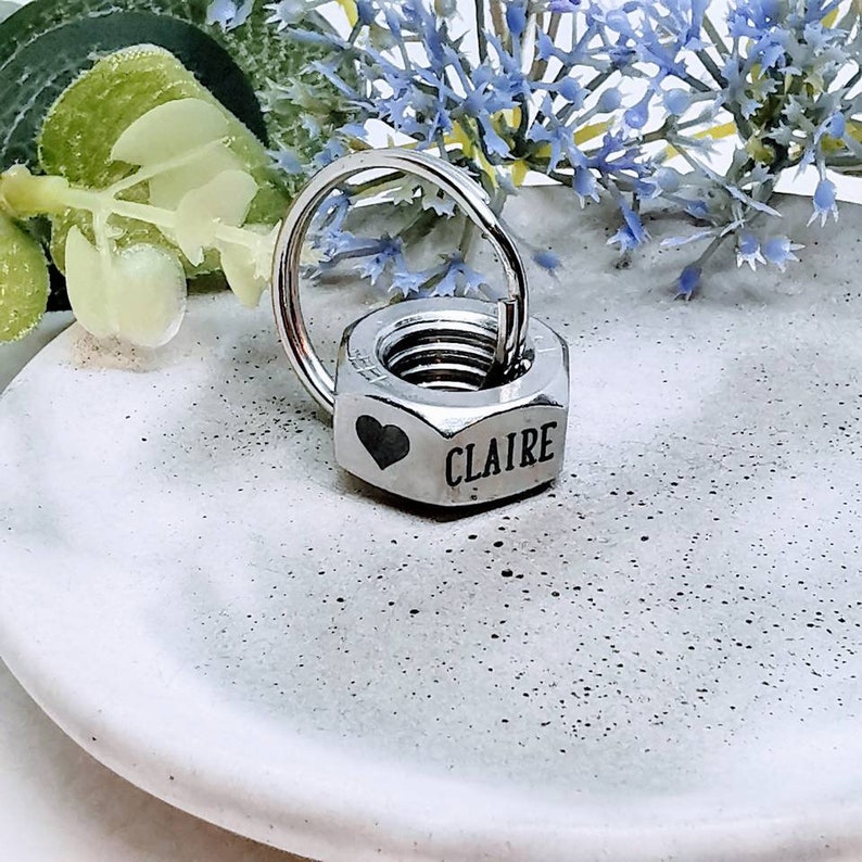 Dad Keyring Bolt and Nut Keychain Custom Nut Gift Shed Key Etsy UK