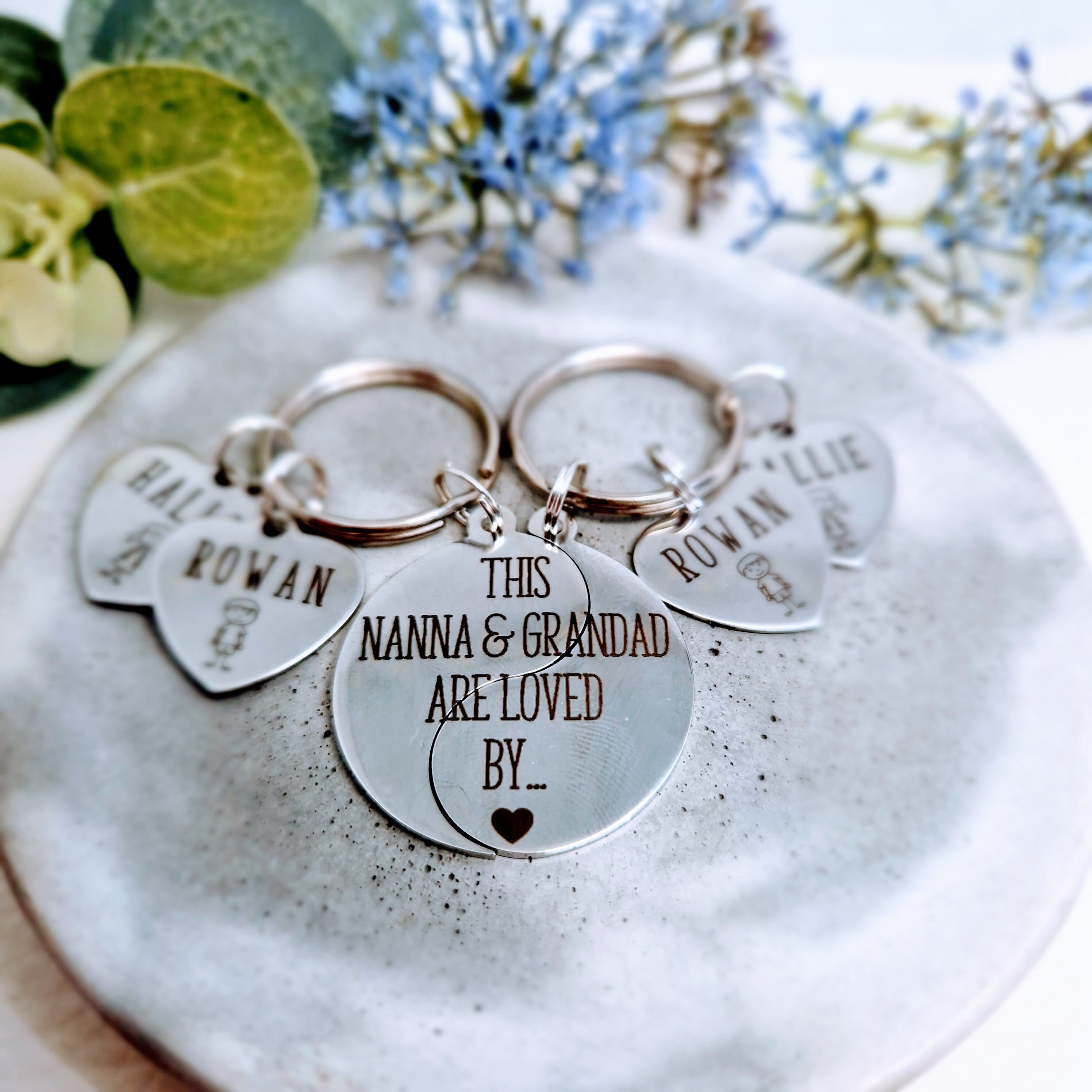 GRUSS & CO Schlüsselanhänger-Set Mama & Papa – 2 Anhänger Mit Ring, 8,5 Cm, Geschenkidee