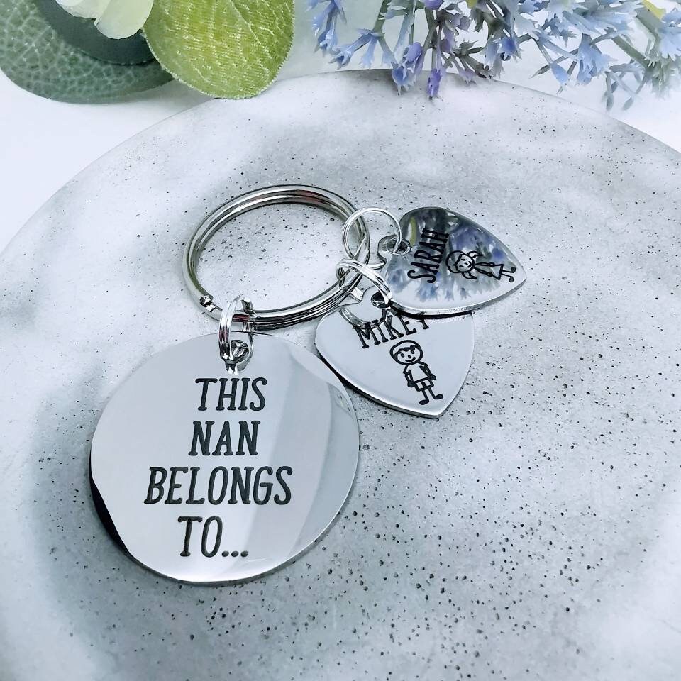 Key Rings Nanny Nanny Keychain, Family Keyring, This Nana Belongs To, Family Tree Gift ...