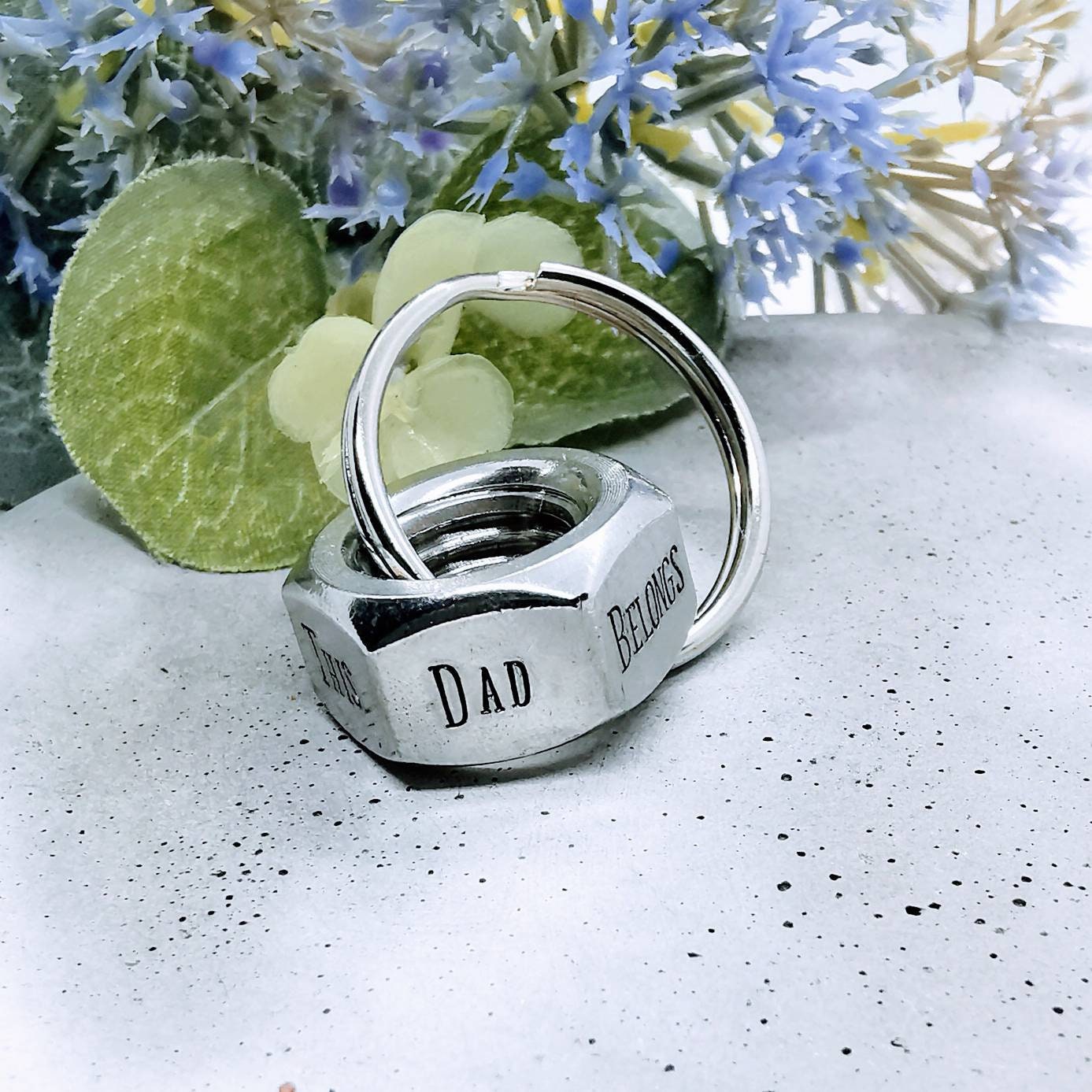 Dad Keyring Bolt and Nut Keychain Custom Nut Gift Shed Key Etsy