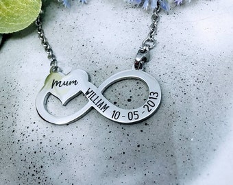 Neue Mama Halskette, Neugeborene Geburt Ideen, Mama to be, Geschenk für Nanny, Muttertagsgeschenk, Infinity Halskette, Geburtstag Halskette, Mama Ich liebe Dich