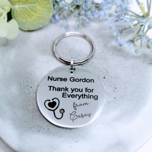 Nurse thank you gift, placement appreciation keyring, midwife keychain, doctor surgeon gift idea, gift from medical student, birthing partne