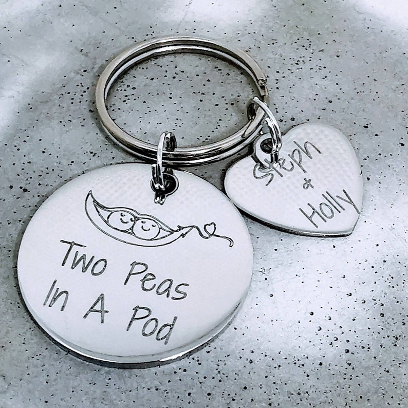 Pea Pod Keyring Two Peas In A Pod Peapod Key Chain Twin Etsy