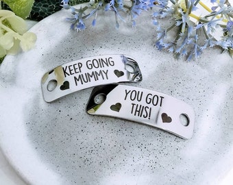 Personalized Trainer Tags, Shoe Lace Tags, Gift For Runners, Keep On Running, Keep Fit, Slimming World, Weight Watchers, Fitness