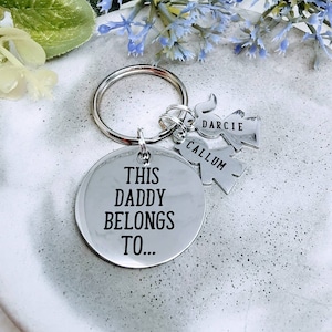 Daddy Keyring, Fathers day gift, This Daddy Belongs to, Family Tree Gift, World's Greatest Dad, Grandad Keychain, Papa Gift, New Grandparent