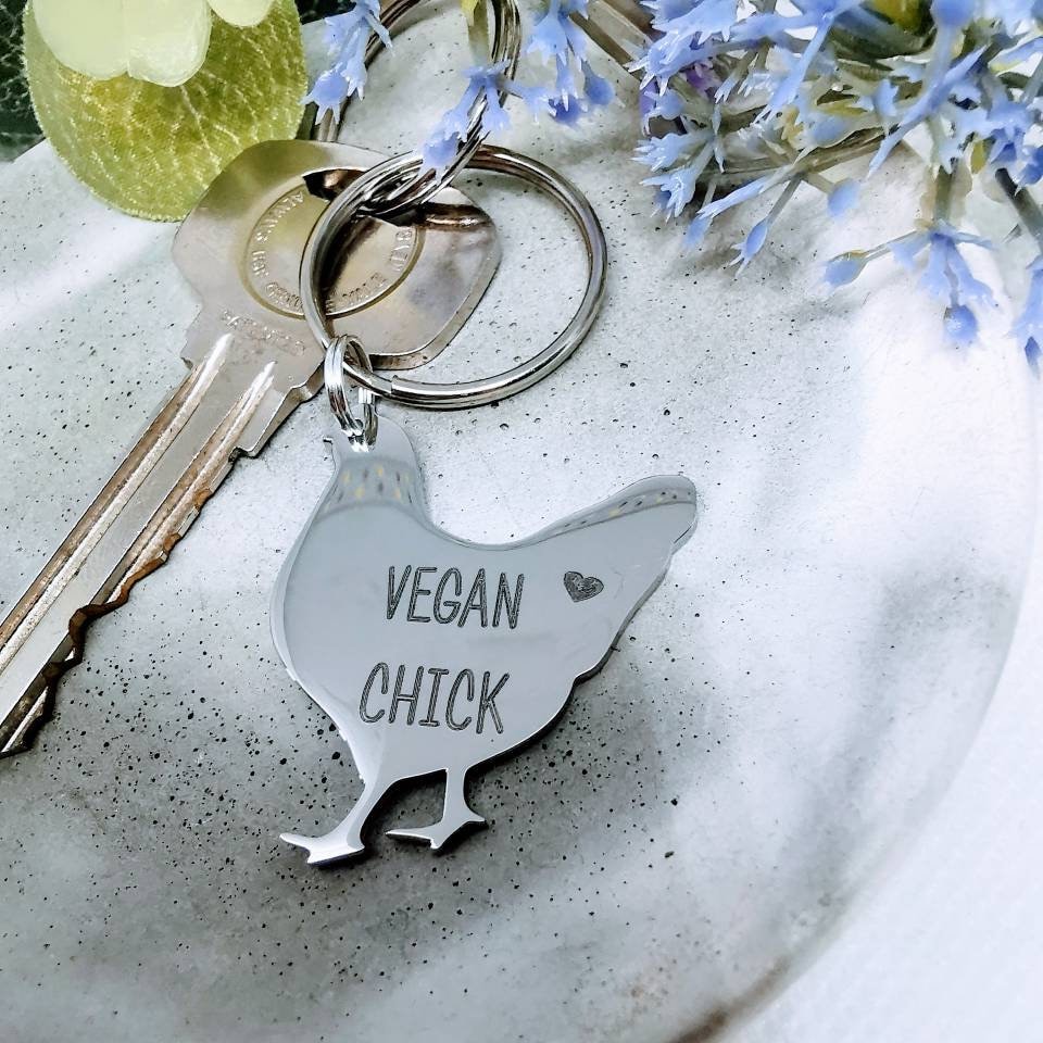 Chicken keychain vegan chick hen keychain custom gift gift Etsy