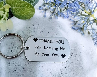 Step parent keyring, thank you keychain, step mum gift, Step dad gift, Step children gift for dad, this mum belongs to, mothers day gift