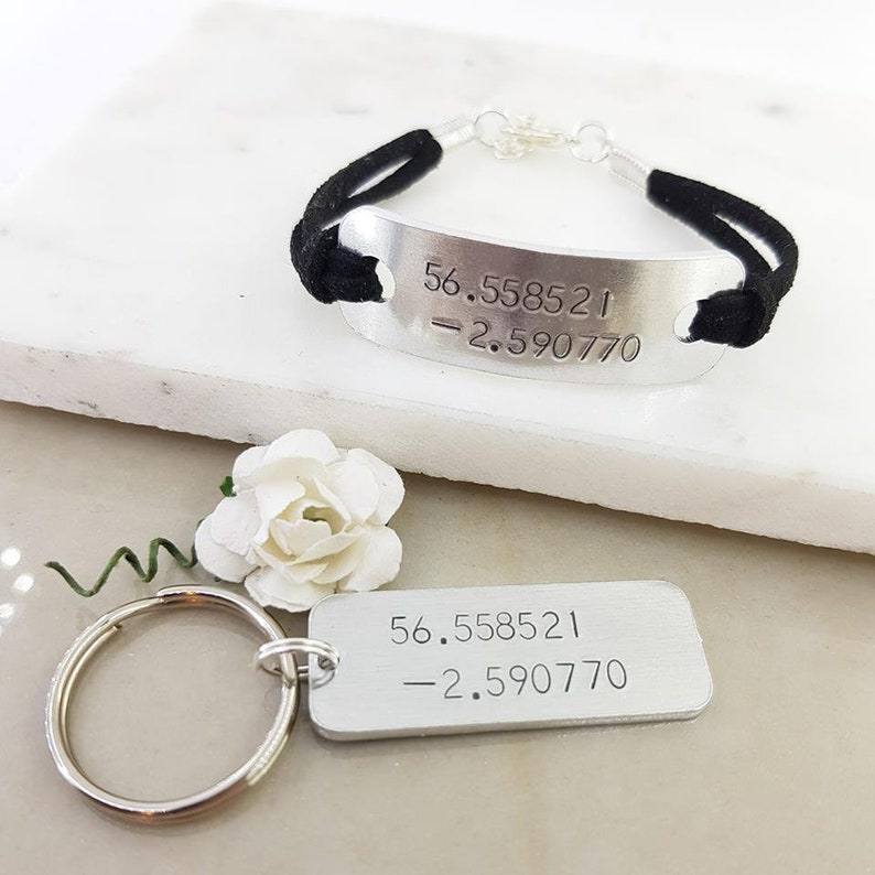 Couple coordinate bracelets, location gps co-ordinate gift set, longitude latitude bracelet, wedding anniversary gift for husband wife 10 image 6