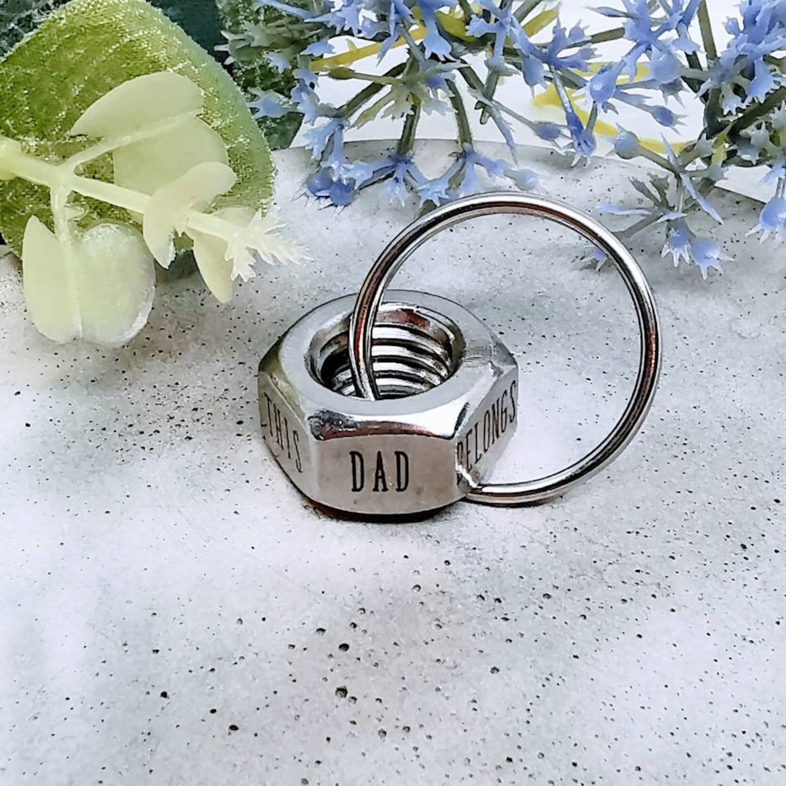 Dad keyring bolt and nut keychain custom nut gift shed key Etsy