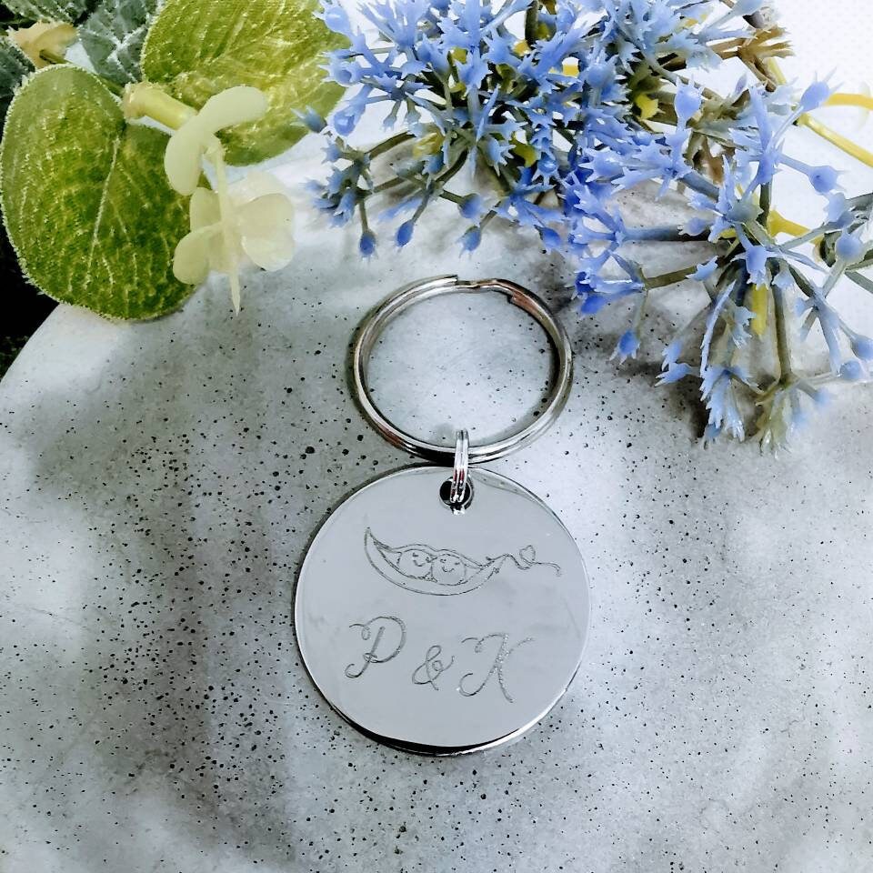 Pea Pod Keyring Two Peas In A Pod Peapod Key Chain Twin Etsy