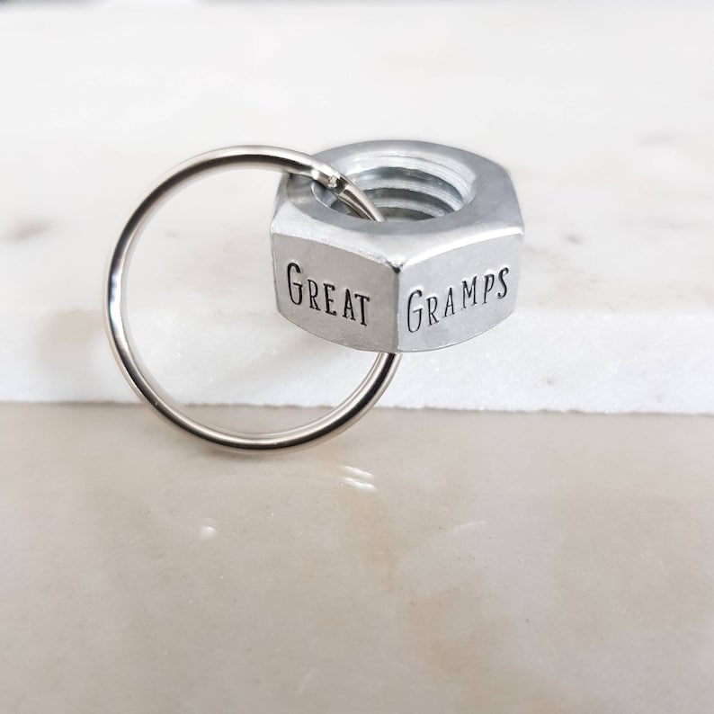 Dad keyring bolt and nut keychain custom nut gift shed key Etsy