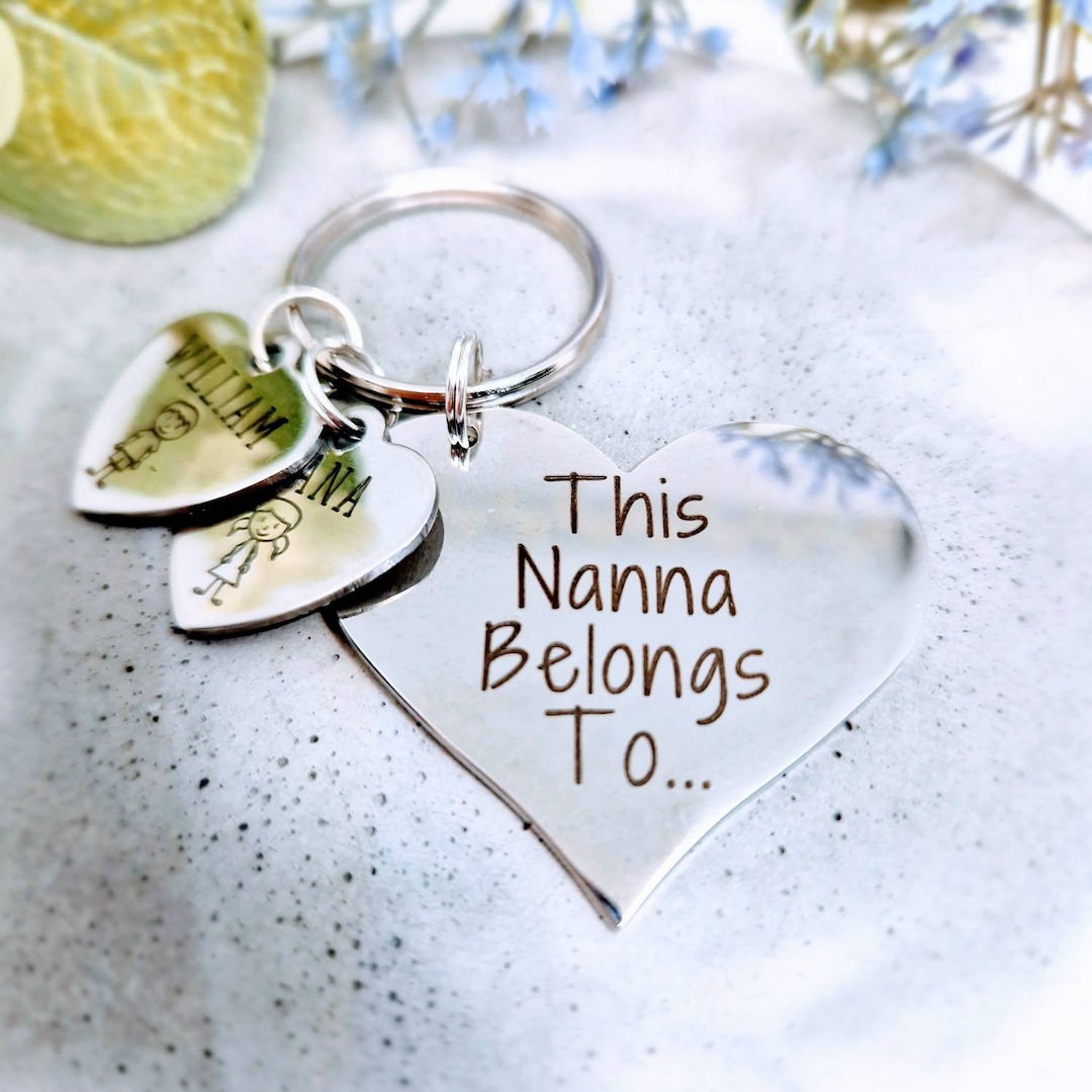 Key Rings Nanny Nanny Keychain, Family Keyring, This Nana Belongs To, Family Tree Gift ...