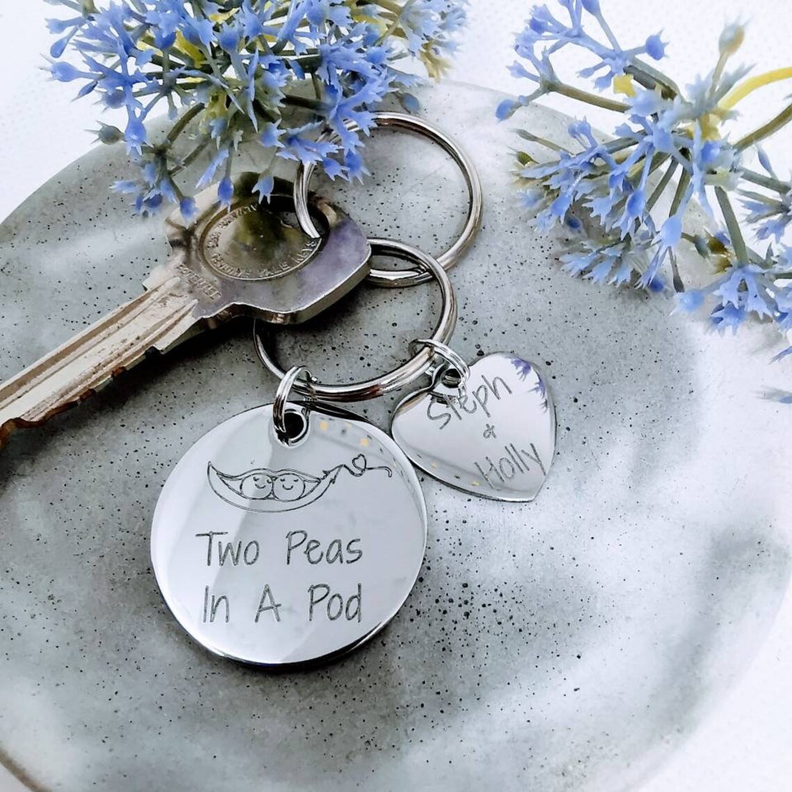 Pea Pod Keyring Two Peas In A Pod Peapod Key Chain Twin Etsy