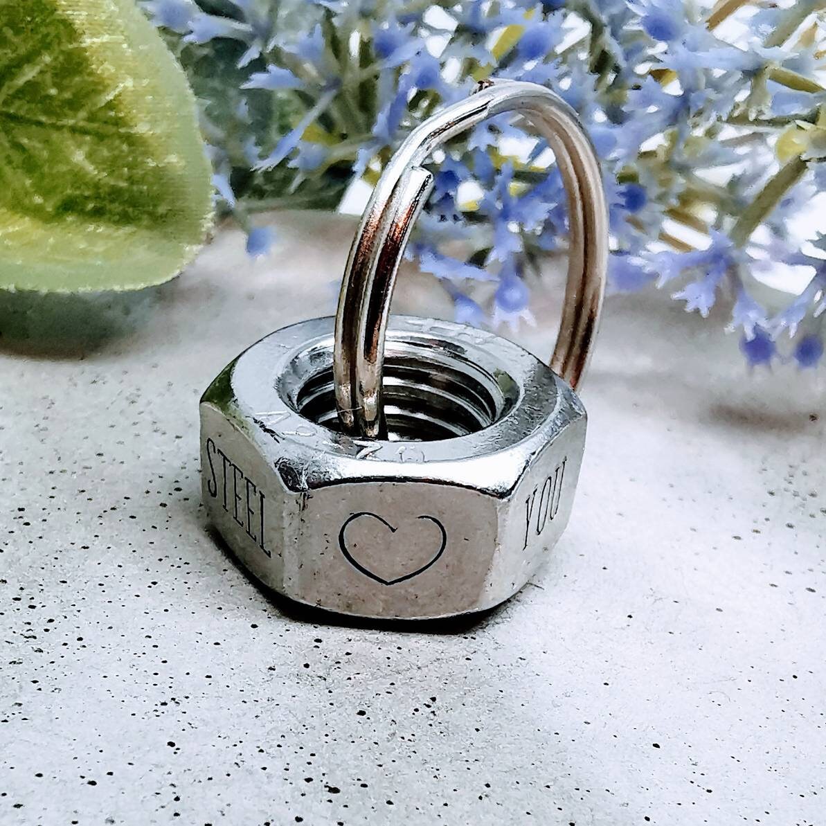 Dad keyring bolt and nut keychain custom nut gift shed key Etsy