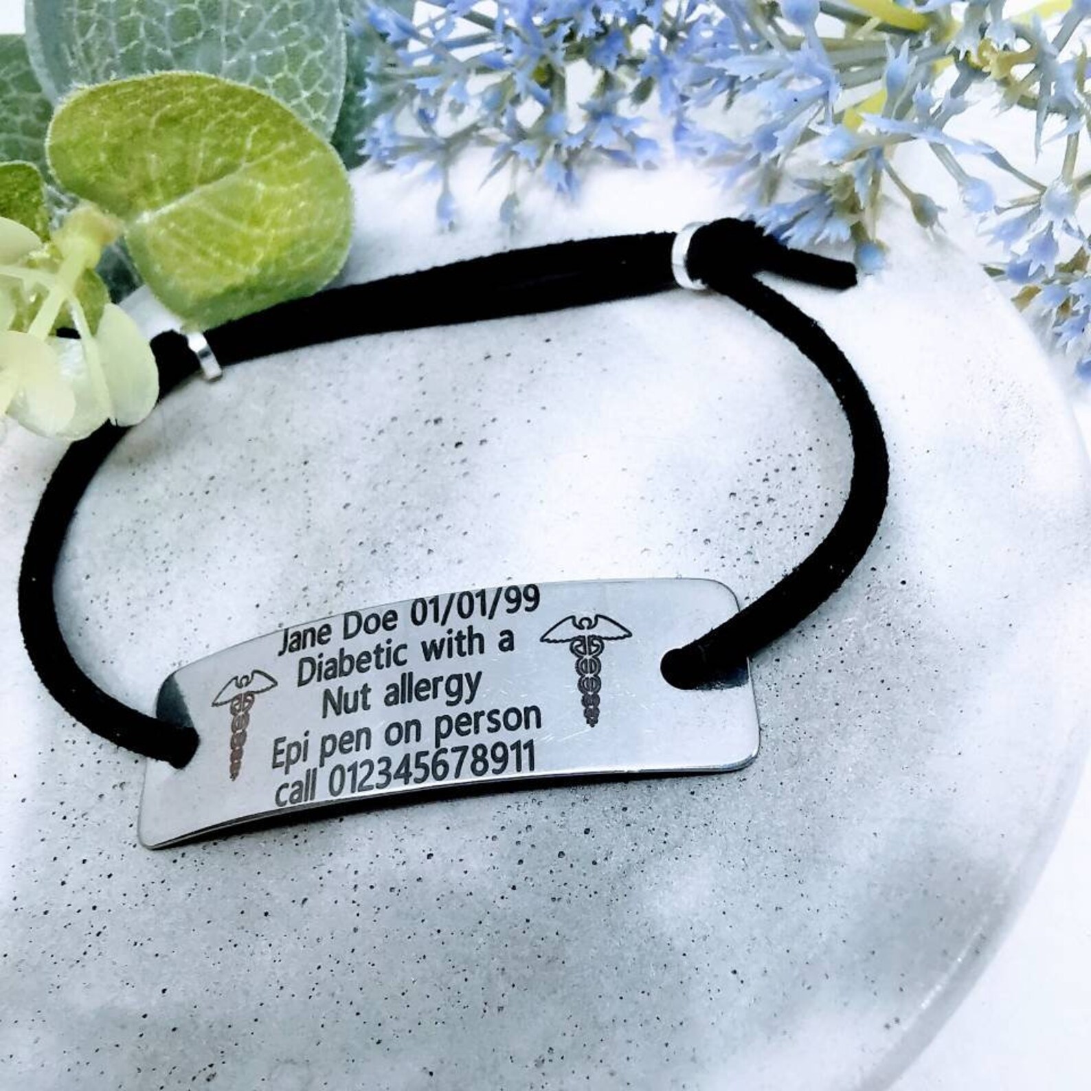 Medical ID Bracelet Epilepsy Bracelet Custom Medical Tag Etsy