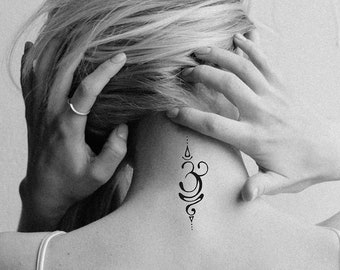 Tatuaje temporal con el símbolo sánscrito de la respiración (juego de 3)