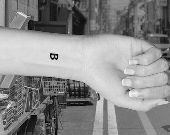 B Buchstabe Temporäres Tattoo (6er Set)