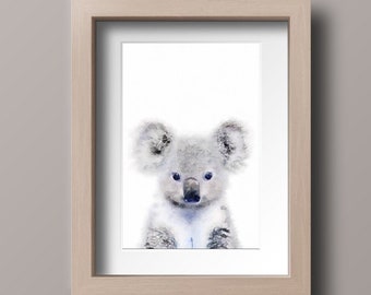 Druckbares Aquarell Baby Koala Bär Kinderzimmer Tiere Drucke, Kinderzimmer Wand Kunst Dekor,Digitaler Download,INSTANT DOWNLOAD
