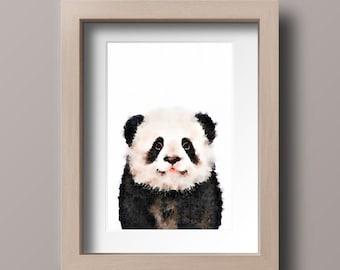 Druckbares Aquarell Baby Panda Kinderzimmer Tier Drucke, Kinderzimmer Wand Kunst Dekor, Digitaler Download, SOFORT DOWNLOAD