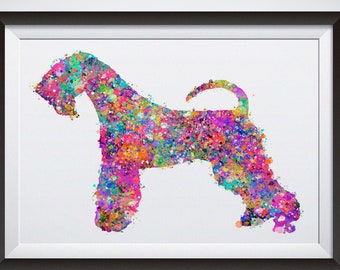 Druckbare Airedale Terrier Hund Wandkunst Aquarell Druck Haustier Geschenk Hund Poster Hund Kunst Hund Wandkunst Terrier