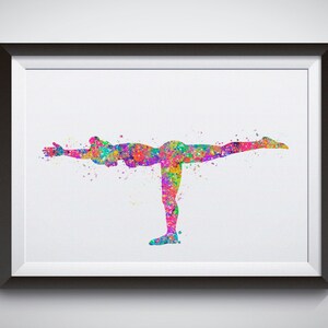 Yoga Warrior 3 Pose,Yoga Printable Wall Art, Virabhadrasana III pose, Yoga Print, Yoga Watercolor, Yoga Studio, Yoga Decor, Yoga Wall Decor