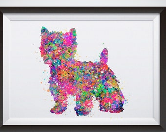 Druckbare Westie Hund WandKunst Aquarell Druck West Highland Terrier Geschenk Haustier Hund Liebe Welpe Freund Doglover Dogart Poster Hund Kunst Terrier