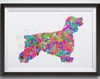 Imprimible Happy Cocker Spaniel Wall Art Acuarela Print Regalo Mascota Perro Amor Cachorro Amigo Perrolover Dogart Póster Arte canino