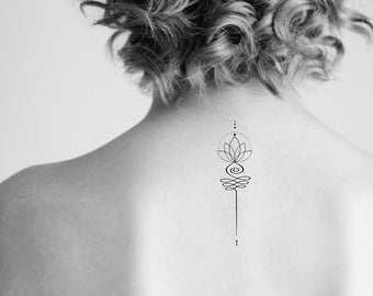 Lotus Unalome Temporary Tattoo (Set of 3)