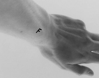 F Buchstabe Temporäres Tattoo (6er Set)
