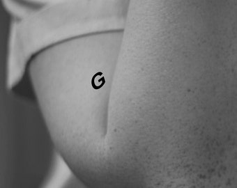 Tatuaje temporal de letra G (conjunto de 6)
