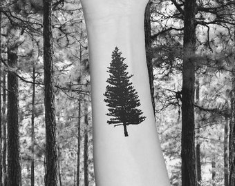 Pine Tree Temporary Tattoo (set of 3)