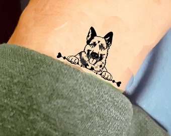 Schäferhund Hund temporäres Tattoo (6er Set)
