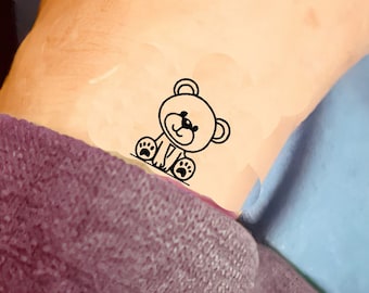 Tatuaje temporal de oso (juego de 6), Oso lindo