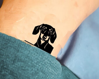 Dachshund Dog Temporary Tattoo (Set of 6)