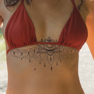 Lower Back Temporary Tattoo, Lower Back Tattoos for Women, Feminine Tattoo,  Fake Tattoo, Tattoo Lovers Gift 