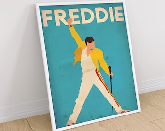 Freddie Mercury, Printable Freddie Mercury Poster,Queen Poster Wall Art, Queen Picture, Music, Aged Music Poster, Freddie Mercury Art,