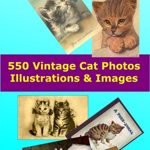 550 Vintage Katzen Fotos Illustrationen und Bilder im Digitalen Bildformat Kartenherstellung Basteln Scapbooking Trägerpapier,Kalender,Karten Etiketten