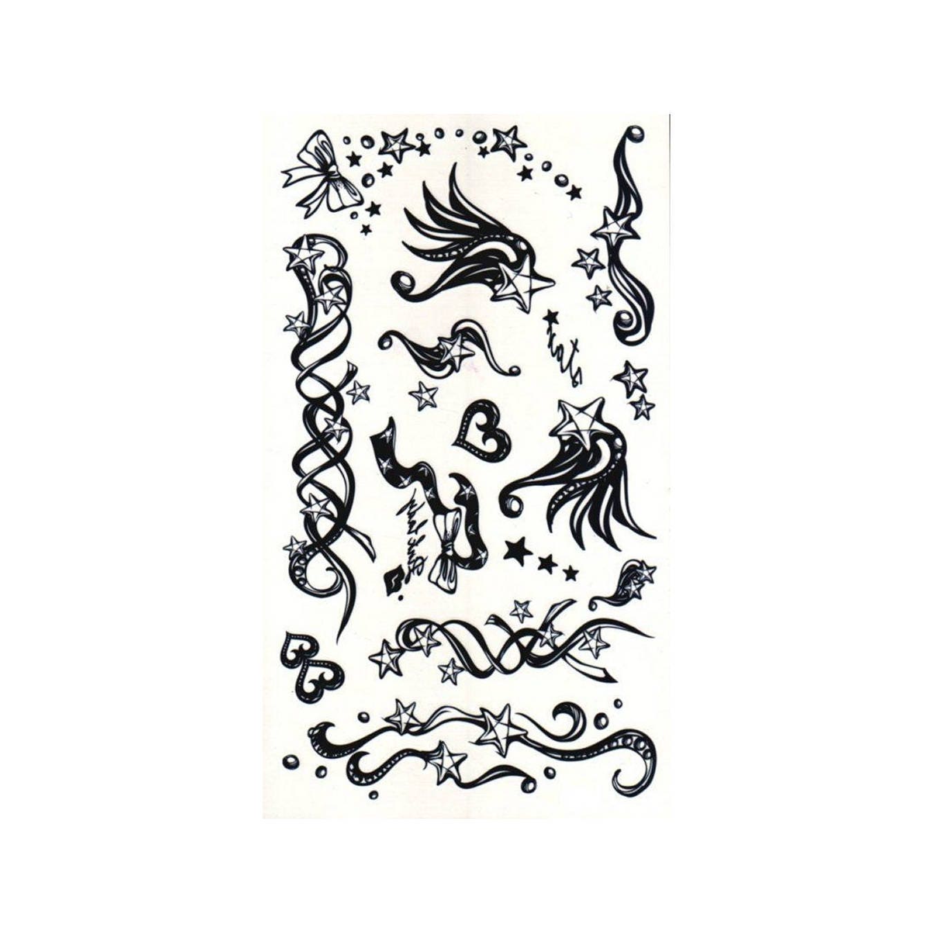 Twirls Celebration Temporary Fake Tattoo Bold Body Art Etsy