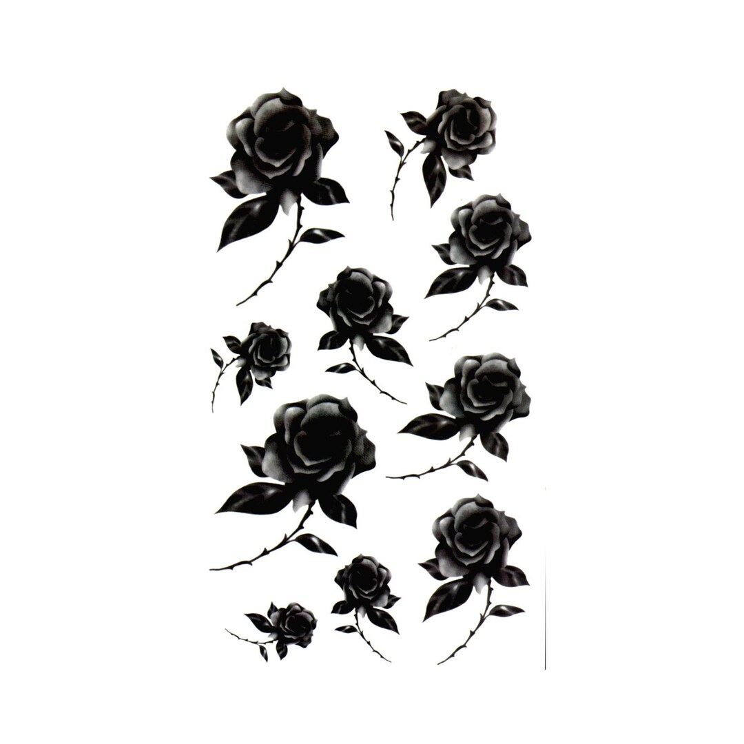 Rose Temporary Fake Tattoo Bold Body Art Transfer Waterpoof Fancy Dress