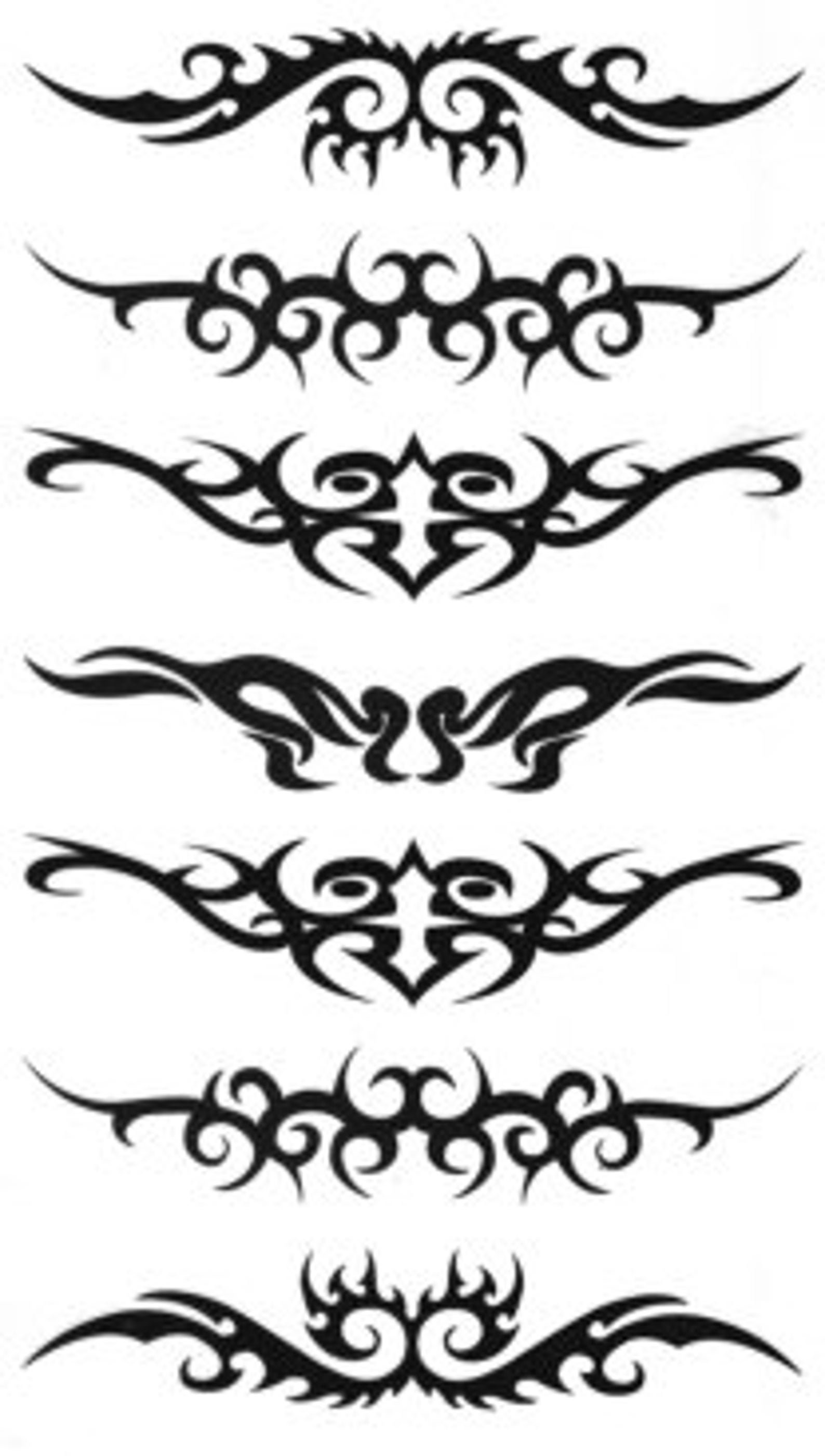 Tribal Scrolls Temporary Fake Tattoo Bold Body Art Transfer Etsy