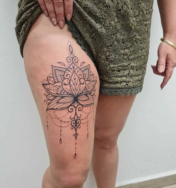 Large Temporary Tattoos Thigh Leg Tattoo Sleeve Pattern Waterproof Sticker   eBay