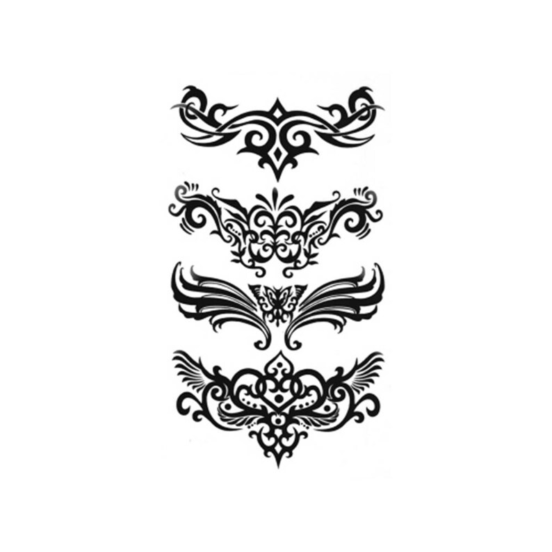 Tribal Lines Art Temporary Fake Tattoo Bold Body Art Transfer Etsy