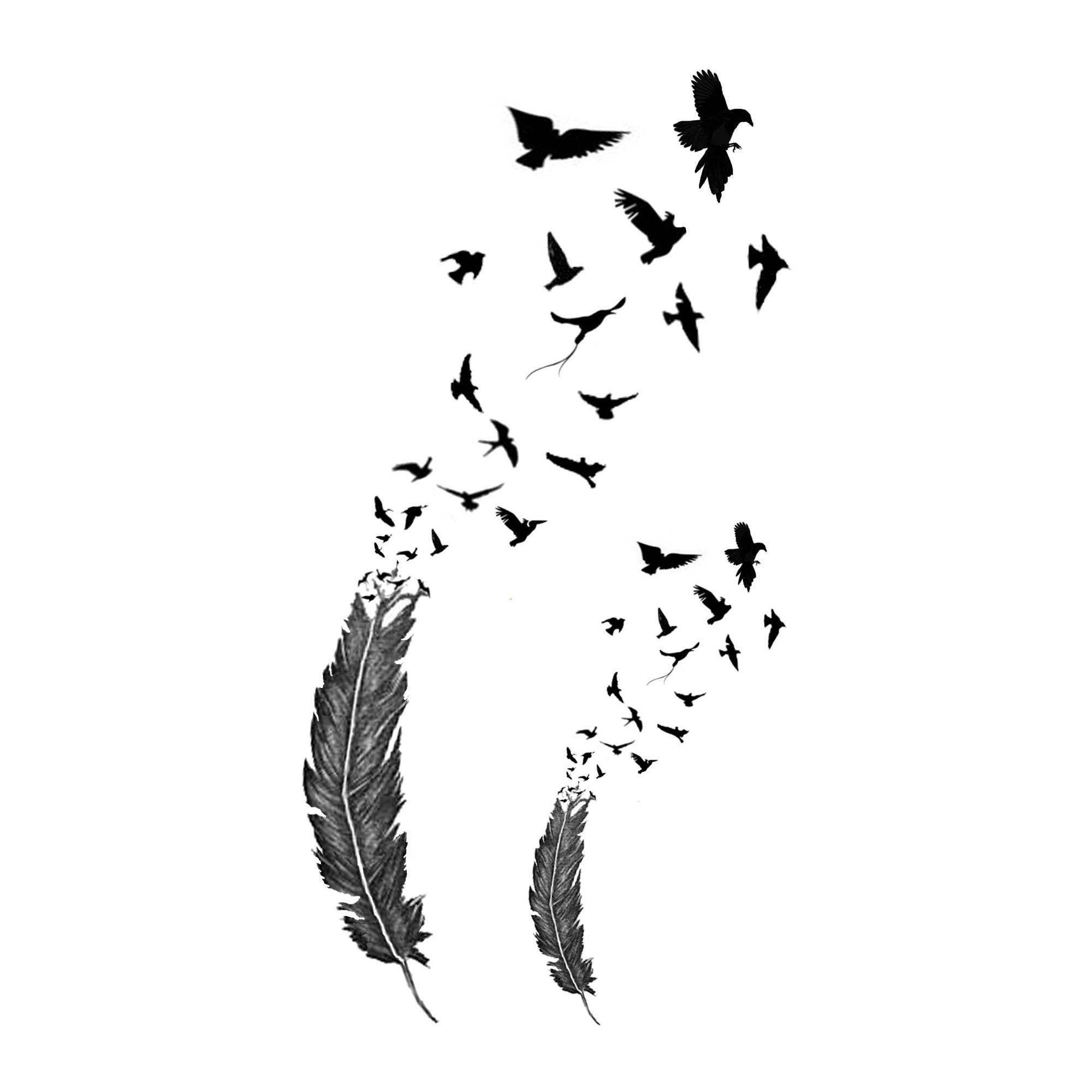 Birds of a Feather Temporary Fake Tattoo Bold Body Art - Etsy