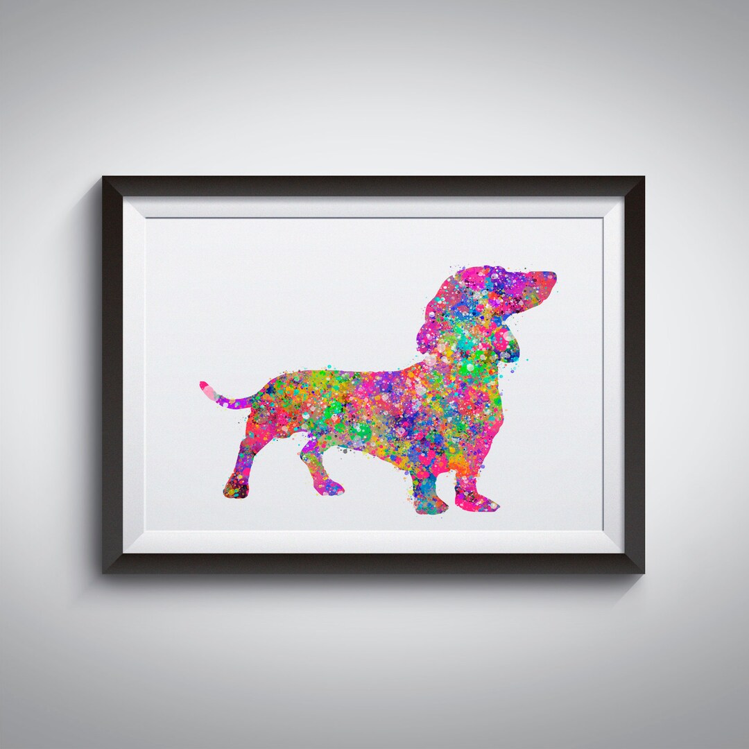 Printable Dachshund Dog Watercolor Print Dog Lovers Gift Dog Teckel ...