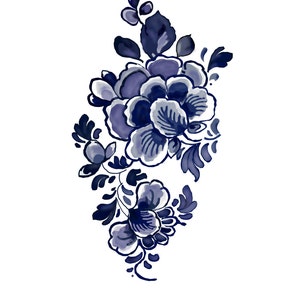 Floral temporary tattoo watercolor inspired Blue Flower temporary tattoo image 4