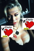 Bride of Chucky Tiffany,stabbed bleeding heart fancy dress boob (set of 2) tattoos, waterproof Halloween transfers product logo