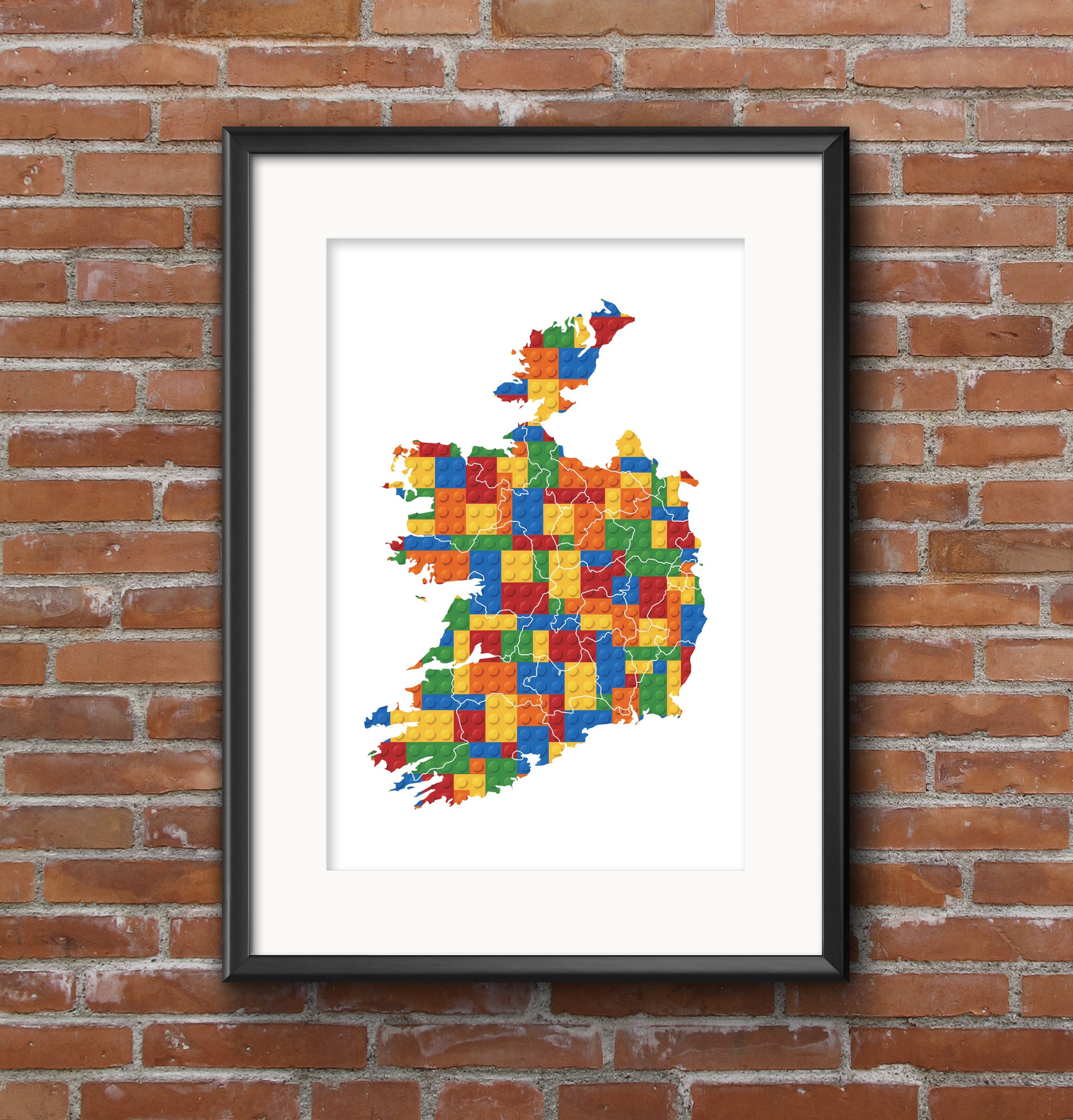 Printable Building Block Ireland Map Print, Building Block Decor ...