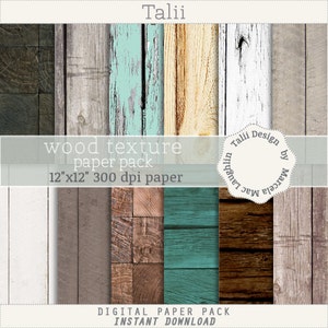 Wood DIGITAL PAPER- Wood Textures Wood backgrounds Distressed wood Wood grain Rustic wood in white teal grey Crackled paint for Scrapbooking
