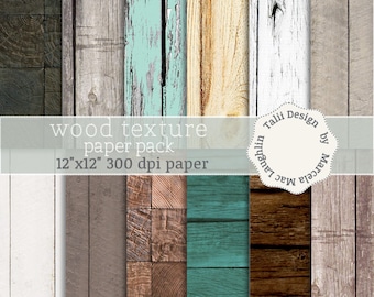 Wood DIGITAL PAPER- Wood Textures Wood backgrounds Distressed wood Wood grain Rustic wood in white teal grey Crackled paint for Scrapbooking
