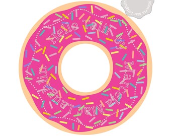 SPRINKLES DONUT SVG Cut Files for Cricut Silhouette- Pink Donut with Rainbow Confetti Sprinkles Svg + Dxf + Studio3 + Png + Eps for Crafts